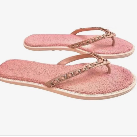 CHANEL Shoes - Chanel pink at the pool sandals thong flip flops size 6 36